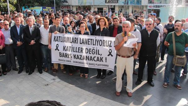 Ankara'daki hain saldırıya Manisa'da protesto