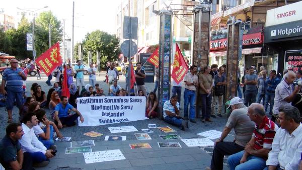 Antalya'da, bombalı saldırı protesto edildi