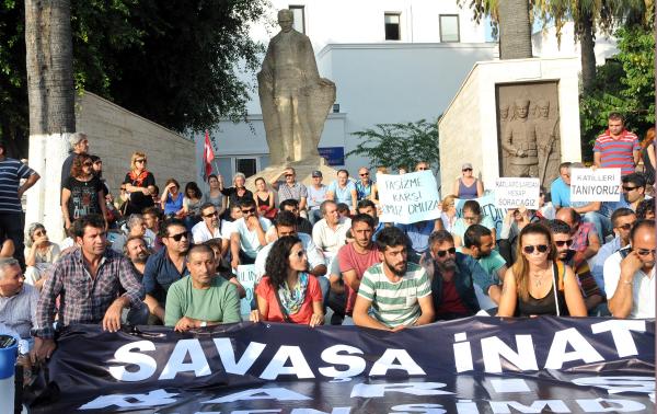 Ankara'daki saldırı için Bodrum'da oturma eylemi