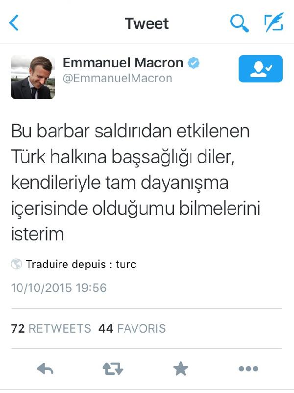Fransa Ekonomi Bakanı Macron'dan Türkçe tweet...