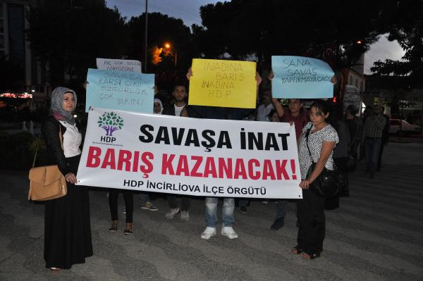Ankara'daki bombalı saldırı İncirliova'da protesto edildi