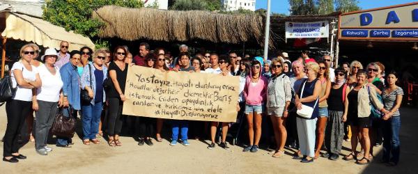 Ankara'daki terör saldırısı Bodrum'da protesto edildi