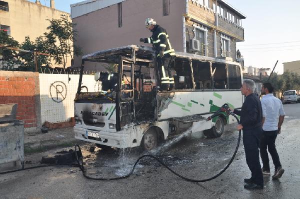 İşçi servisi böyle yandı