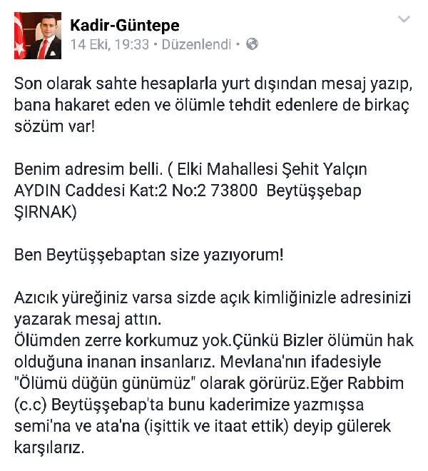PKK'nın tehdit ettiği kaymakam meydan okudu