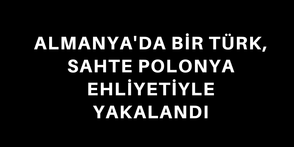 Almanya'da bir Türk sahte ehliyetle yakalandı