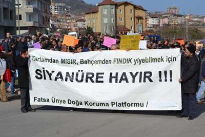 Ordu'da siyanür karşıtı çevreciler eylem yaptı