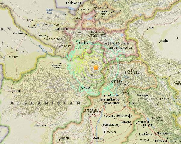 Pakistan-Afganistan sınırına yakın bölgede 7.5 büyüklüğünde deprem