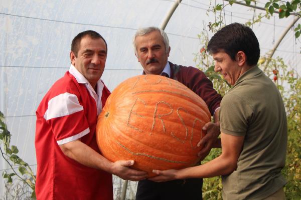 96 kiloluk bal kabağı yetiştirdi