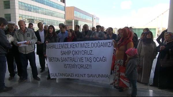 Belediye önünde "taş ocağı istemiyoruz" eylemi