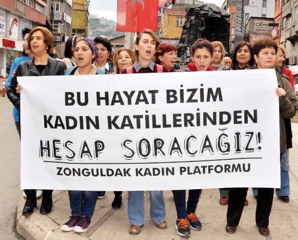 Zonguldak'ta 'kadın cinayetleri' protestosu