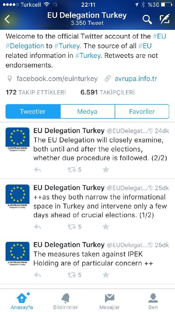 AB Türkiye Delegasyonu'ndan Koza İpek Holding açıklaması