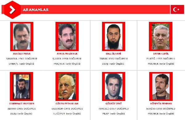 Fethullah Gülen kırmızı, eylem hazırlığındaki DEAŞ'lı teröristler mavi listede  (1)