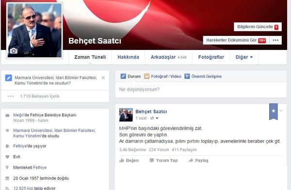 Fethiye Belediye Başkanı Saatcı'dan, Devlet Bahçeli'ye tepki