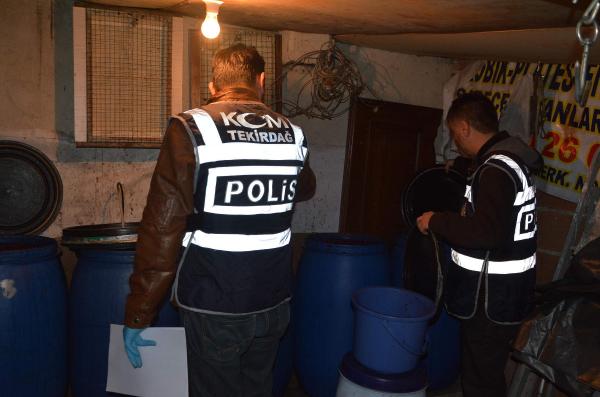Çorlu’da kaçak içki imalathanesine baskın