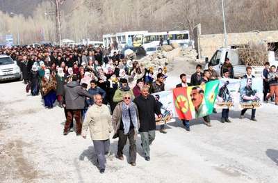 Çatışmada ölen Çataklı YPG'li için yürüyüş yapıldı