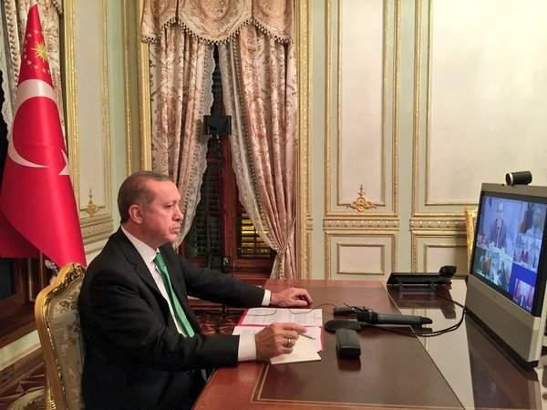 Erdoğan bazı liderlerle telekonferans yaptı