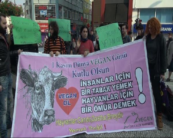 Dünya Vegan Günü nedeniyle etsiz dolma dağıttılar