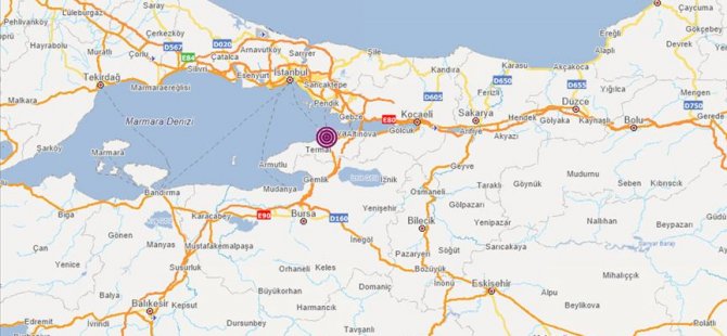 Marmara Denizi'nde 4,0 büyüklüğü deprem