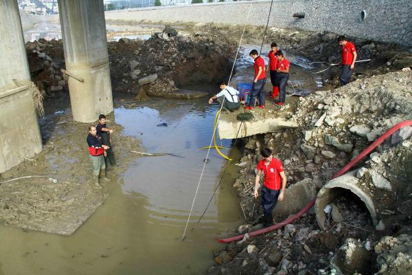 İzmit'te itfaiyeciler binlerce balığı kurtardı