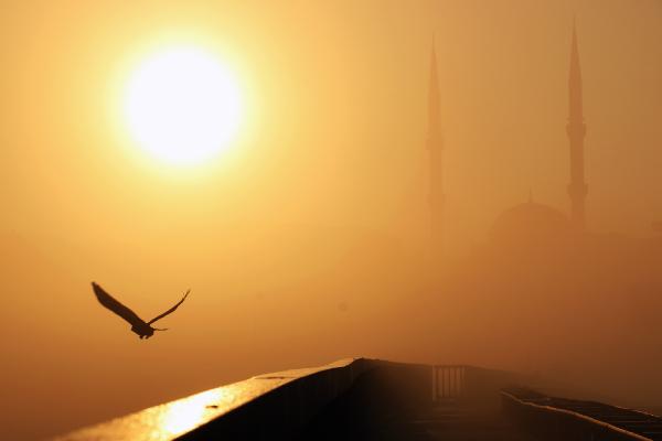 İstanbul  sis ile uyandı
