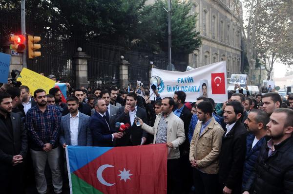 Ülkücülerden İran Başkonsolosluğu önünde yayın protestosu
