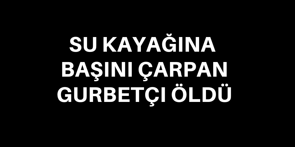 Su kayağına başını çarpan gurbetçi öldü