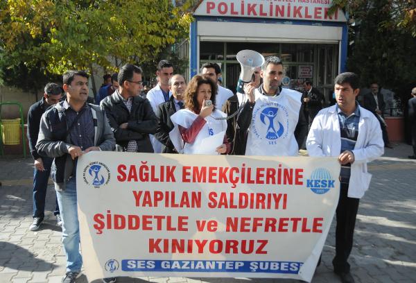 Gaziantep’te sağlık çalışanına saldırıya tepki
