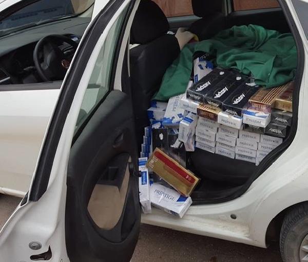 Amasya’da otomobilde 9 bin paket kaçak sigara