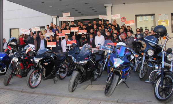 Motosikletliler organ bağışı için gaza bastı