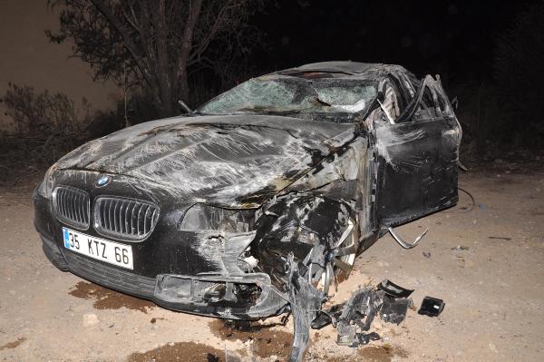 Takla atan otomobilin sürücüsü ağır yaralandı