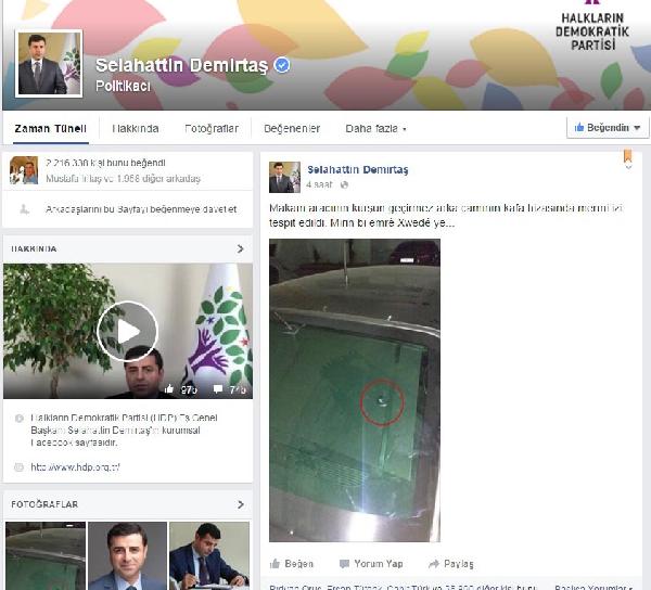 Demirtaş'ın 'kurşun' incelemesi yapılan makam aracı 15 gün önce tahsis edilmiş