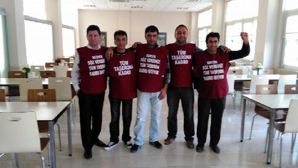 Mersin'de taşeron işçilerin kadro eylemi