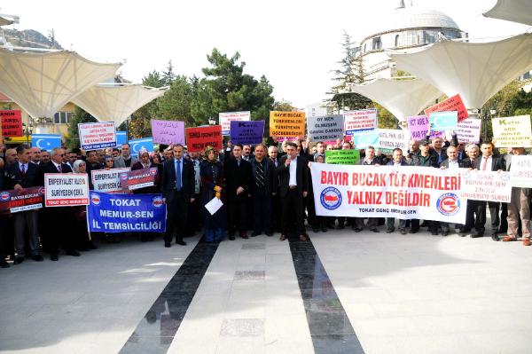 Tokat'ta Bayırbucak Türkmenlerine saldırılara tepki eylemi