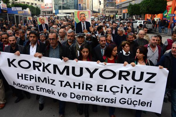 Adana'da Tahir Elçi'nin öldürülmesine protesto