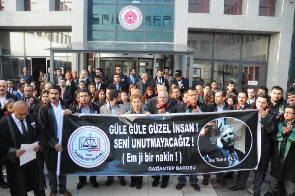 Gaziantep'te avukatlardan Tahir Elçi protestosu