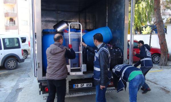 Tekirdağ’da 264 litre sahte rakı, 5 ton kimyasal madde ele geçirildi