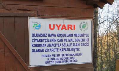 Afet tehlikesine karşı şelale alanı kapatıldı