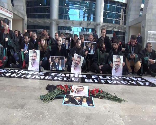 Anadolu Adalet Sarayı önünde Tahir Elçi eylemi