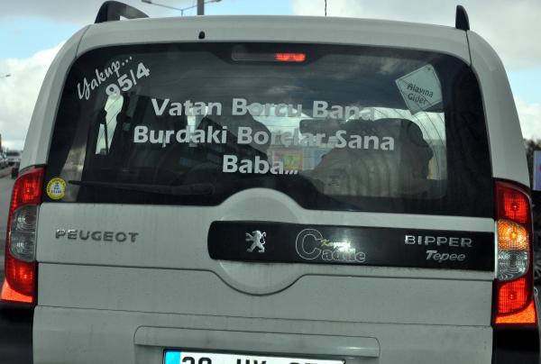 Otomobil yazısı: 'Borçlar sana baba'