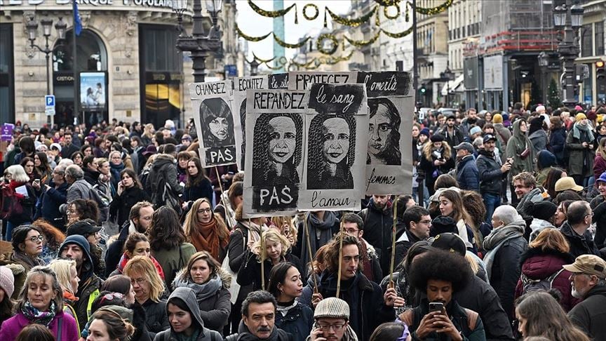On binler, kadına şiddeti protesto etti