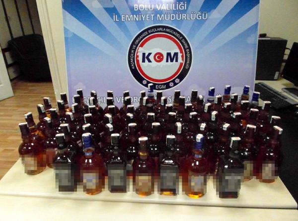 Bolu'da 70 şişe sahte viski ele geçirildi