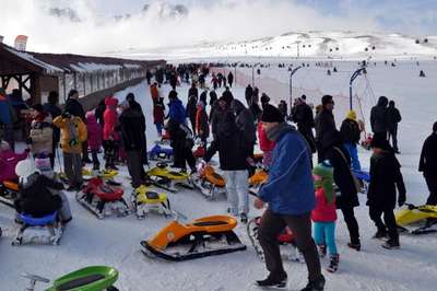Erciyes, kayakseverlerin gözdesi oldu