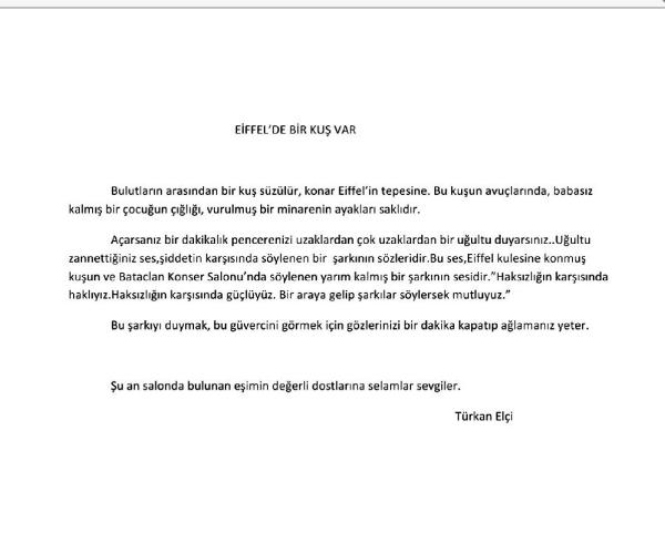 Türkan Elçi Paris'teki toplantıya mesaj gönderdi:Haksızlığın karşısında haklıyız