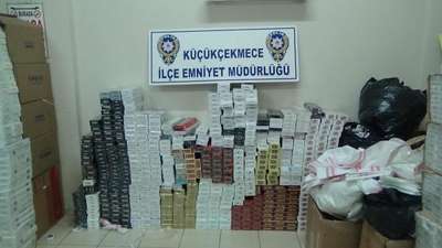 Küçükçekmece'de  kaçak sigara operasyonu