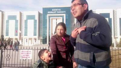Adliye önünde 5 yaşındaki çocuğun, 'Baba bizi bırakma' feryadı
