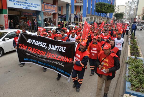 Mersin’de taşeron işçi eylemi