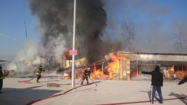 Tenekede yakılan ateş yeni hal binasını yaktı (2) (Yeniden)