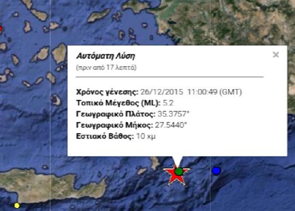 Akdeniz'de 5.2'lik deprem
