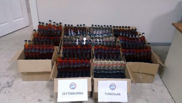 Yunuslar Zeytinburnu'nda 700 şişe sahte içki yakaladı