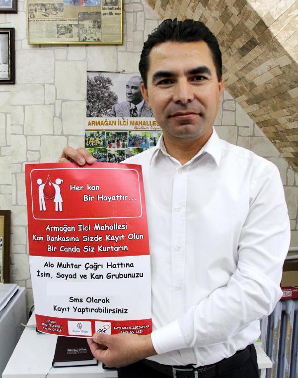 Muhtar, mahallenin 'Kan Bilgi Bankası'nı oluşturuyor